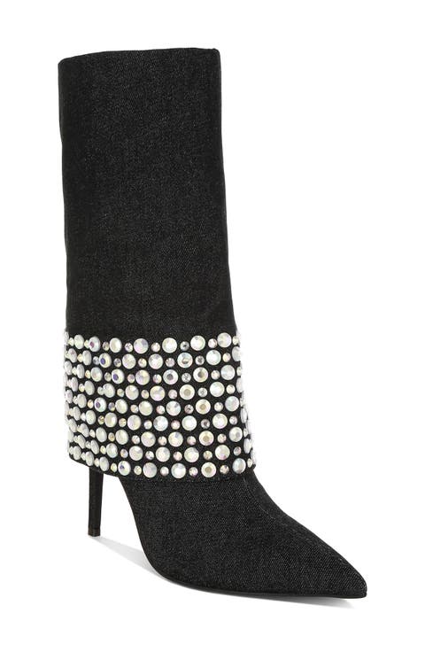 Basso Rhinestone Foldover Boot (Women)