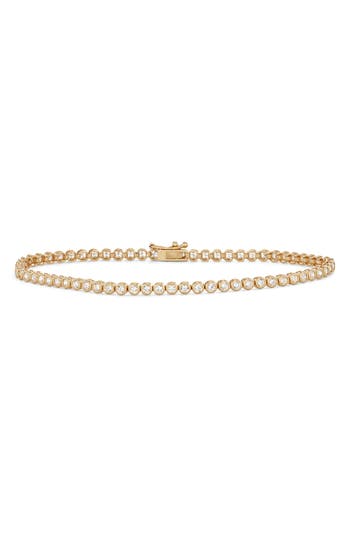 Fuzion Creations Cubic Zirconia Bezel Tennis Bracelet In Yellow