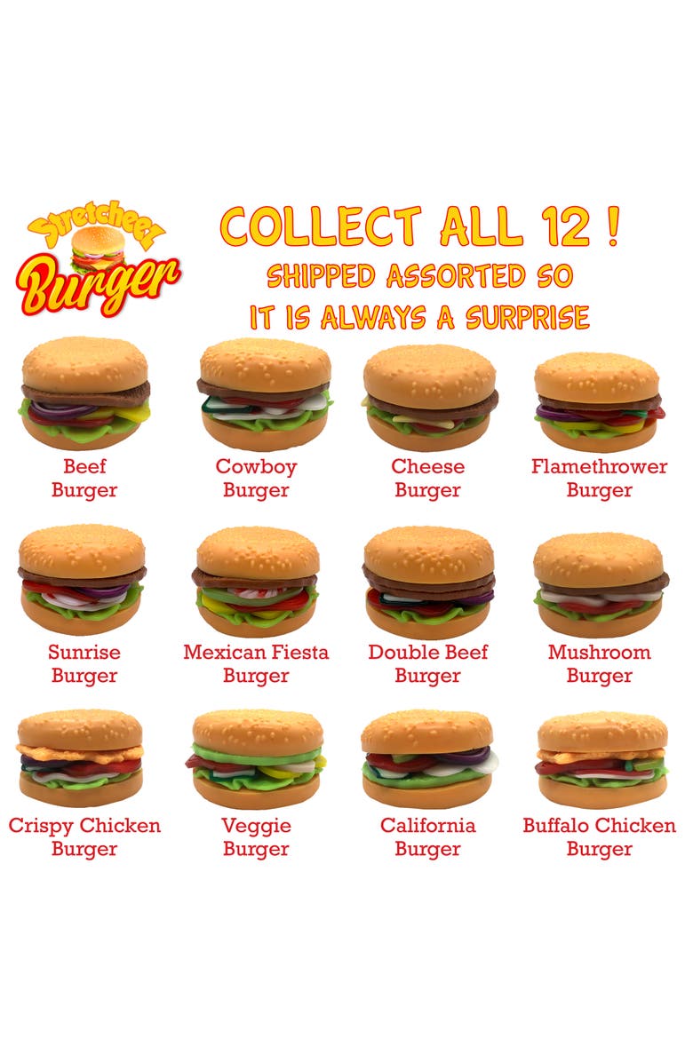 Stretcheez Hamburger 2pk Surprise Assorted Styles & Toppings, Alternate, color, Multicolored