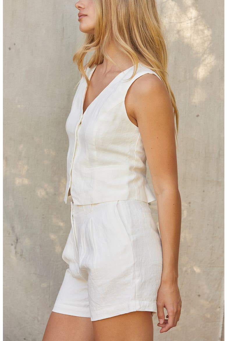 Linen Vest, Alternate, color, White
