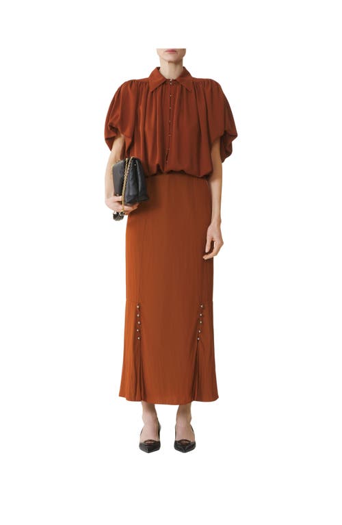 Lanvin Puffed-sleeve Button Top In Gold