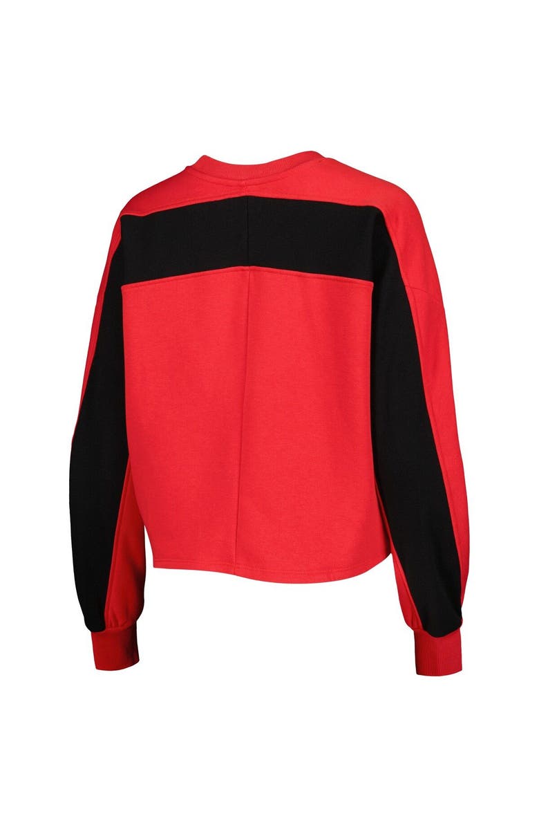 GAMEDAY COUTURE Women's Gameday Couture Red Wisconsin Badgers Back To Reality Colorblock Pullover Sweatshirt, Alternate, color, Red