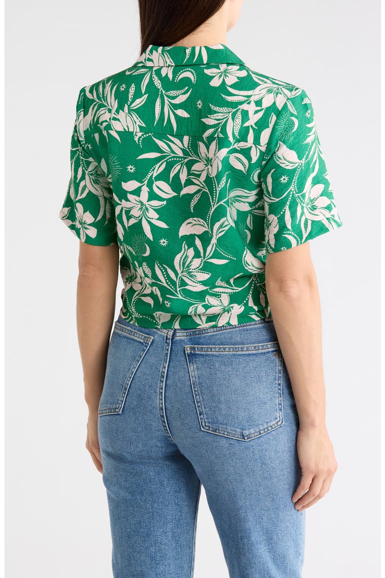 Baja Tie Front Short Sleeve Shirt, Alternate, color, NATURES NECTAR LEAF GREEN