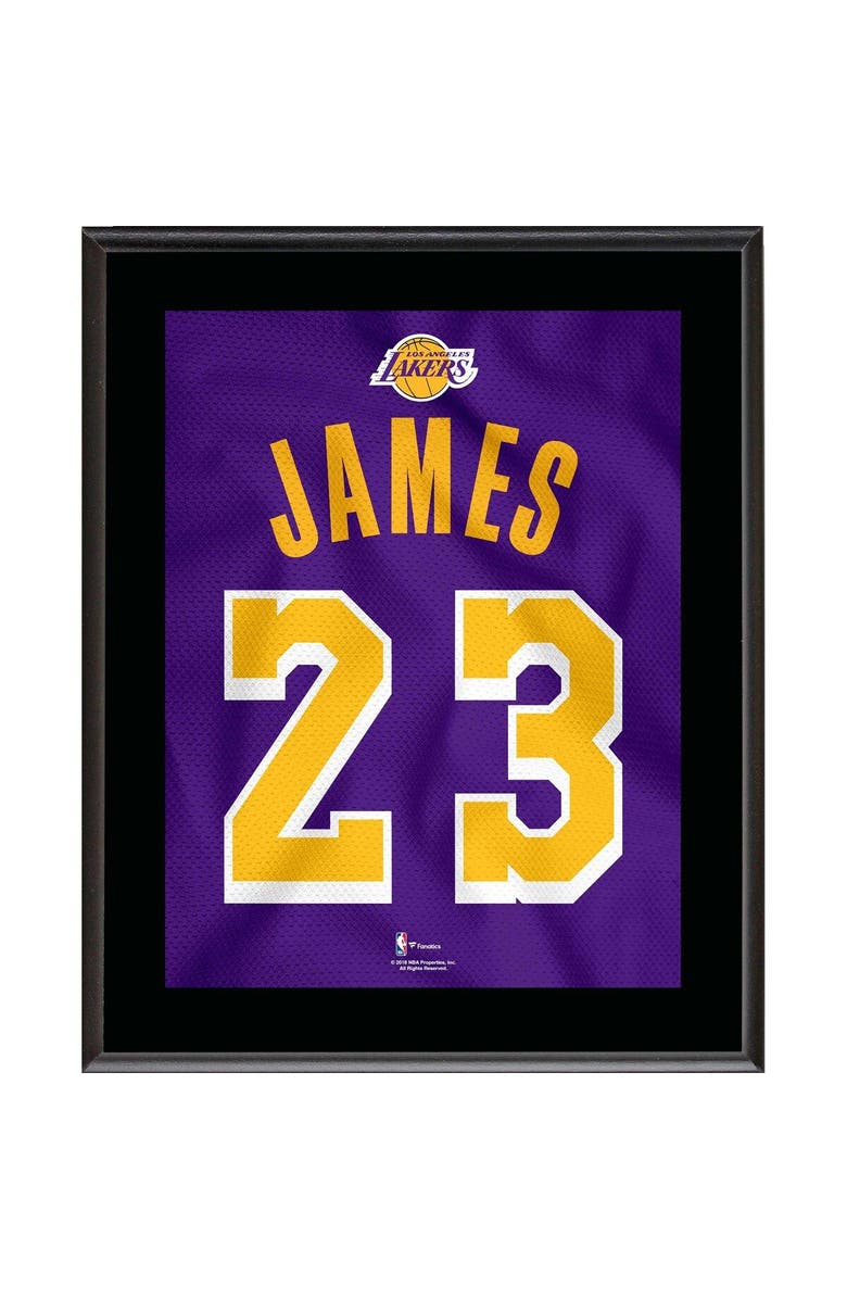 FANATICS AUTHENTIC LeBron James Los Angeles Lakers 10.5" x 13" Purple 2018-19 Jersey Style Number 23 Sublimated Plaque, Main, color, 