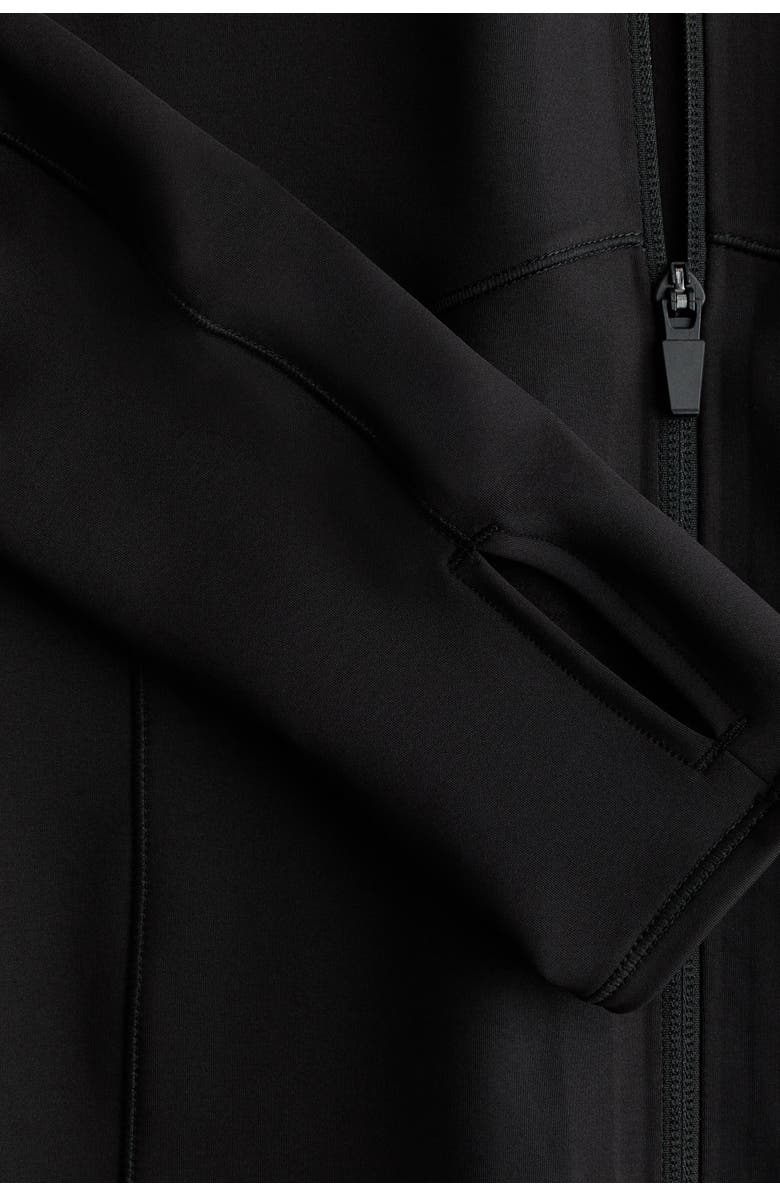 H&M Warming Zip-through Sports Jacket With Drymove, Alternate, color, Black