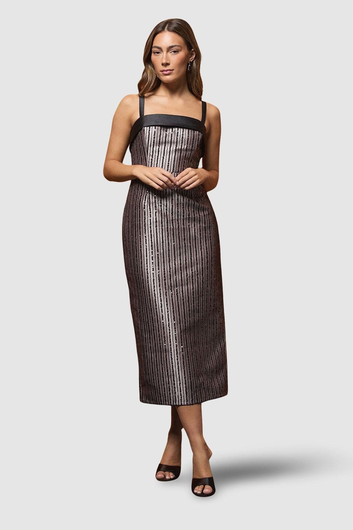 Muse Beaded Sequin Midi Dress