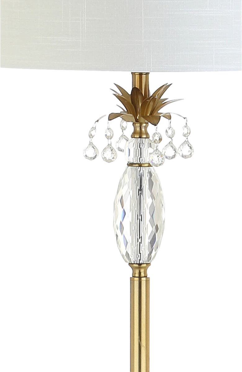 JONATHAN Y Adalyn Crystal / Metal LED Floor Lamp, Alternate, color, Clear/Brass Gold