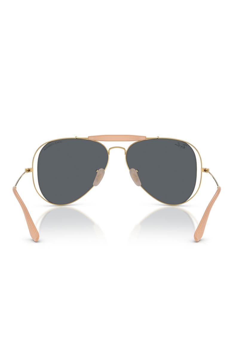 Outdoorsman 53mm Mirrored Pilot Sunglasses, Alternate, color, ARISTA / DARK BLUE MIRROR BLUE