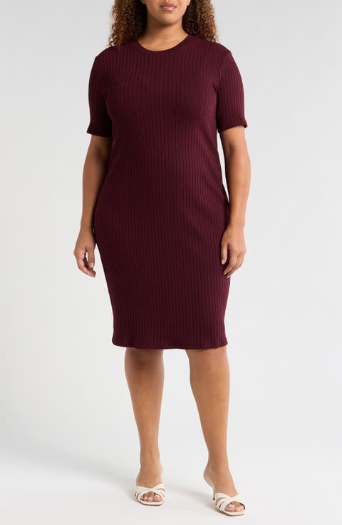 Rib T-Shirt Dress (Plus)