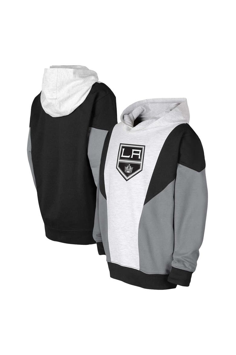 Youth Ash/Black Los Angeles Kings Champion League Fleece Pullover Hoodie, Alternate, color, Ash