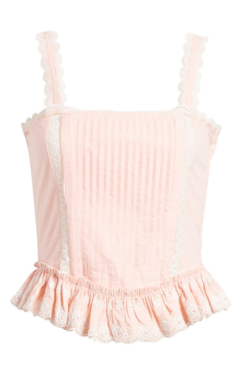 LoveShackFancy Skipper Lace Ruffle Tank, Alternate, color, 