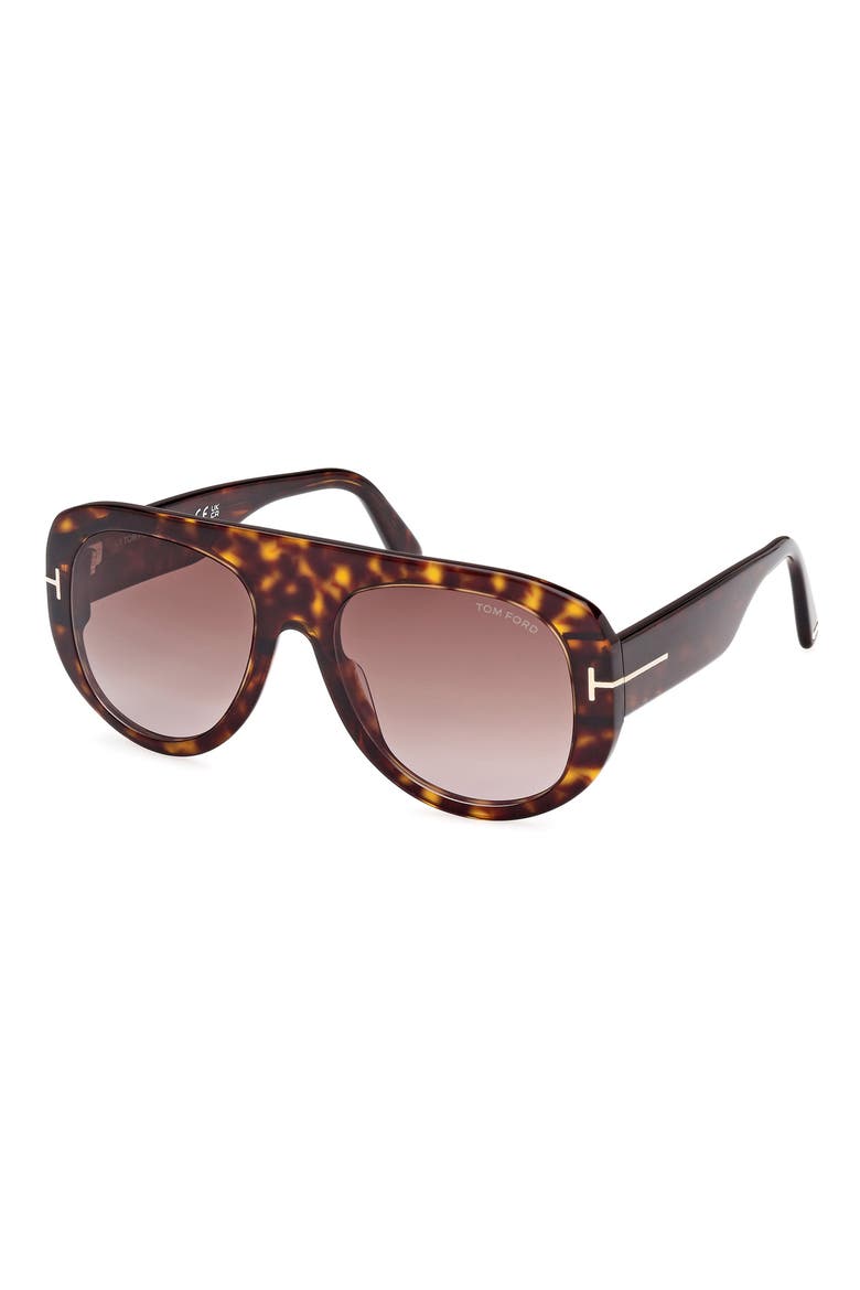 Cecil 55mm Pilot Sunglasses, Alternate, color, SHINY DARK HAVANA / BORDEAUX