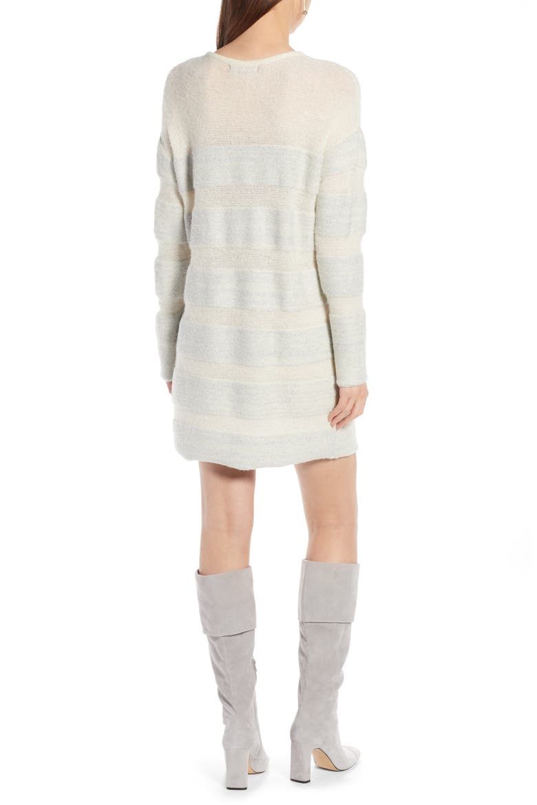 Metallic Stripe Sweater Dress (Nordstrom Exclusive), Alternate, color, IVORY SILVER COMBO