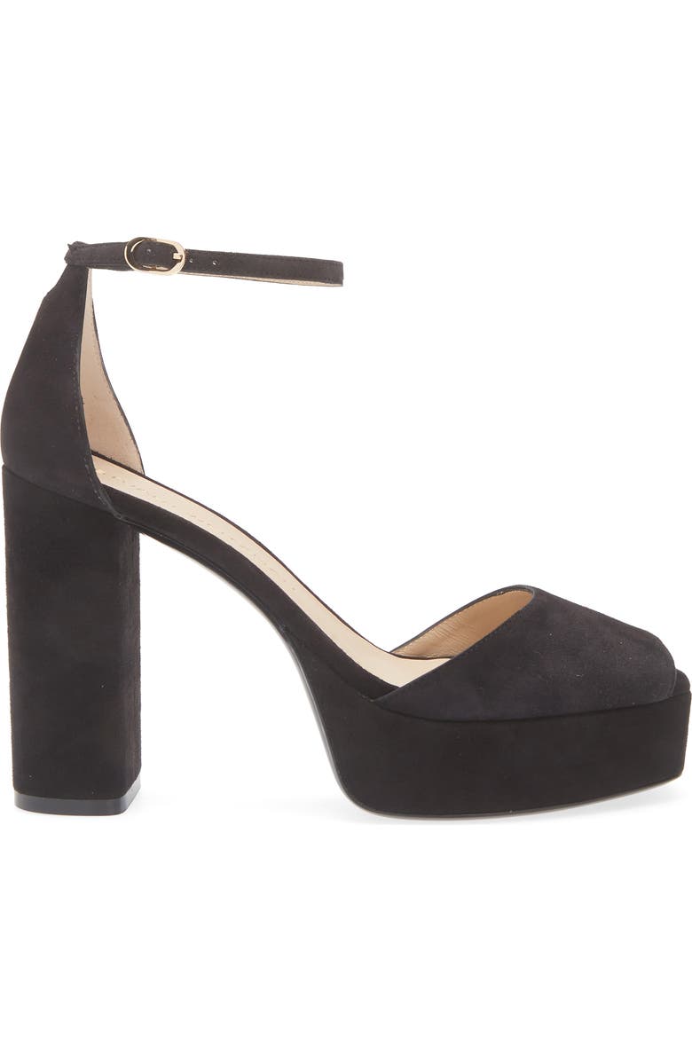 Stuart Weitzman Sabrina Platform Ankle Strap Sandal, Alternate, color, Black