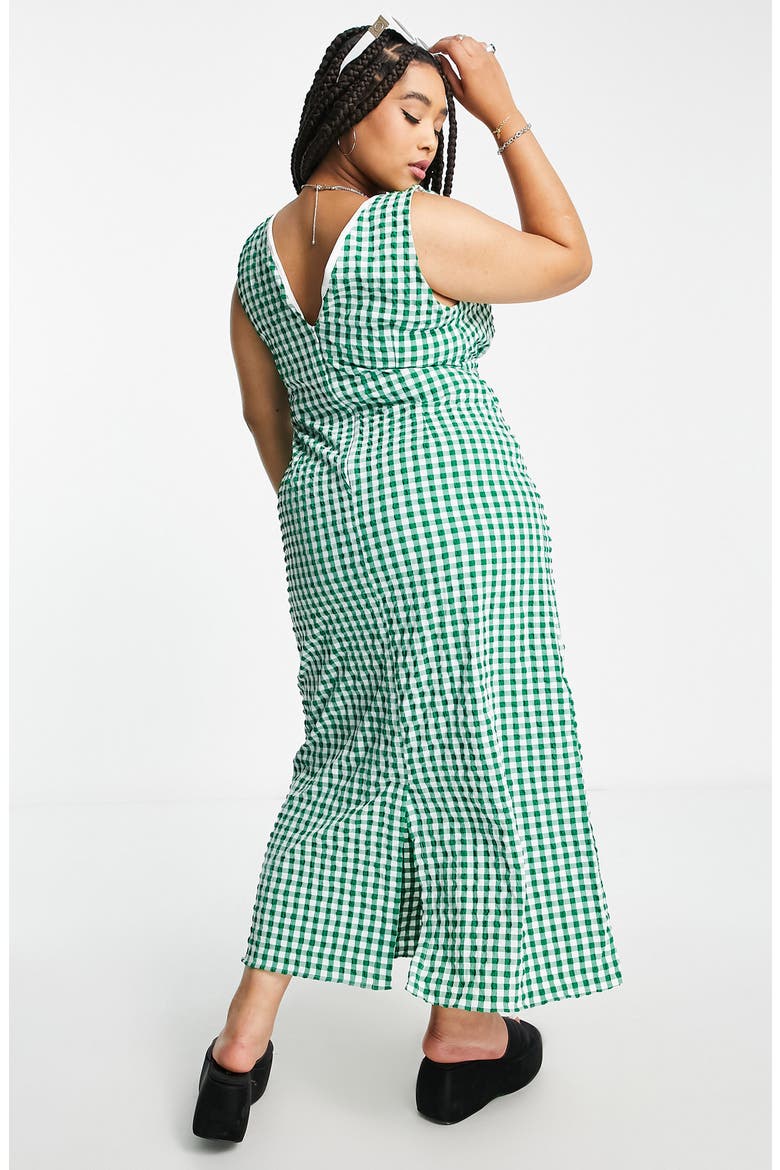 Curve Gingham Maxi Sundress, Alternate, color, GREEN