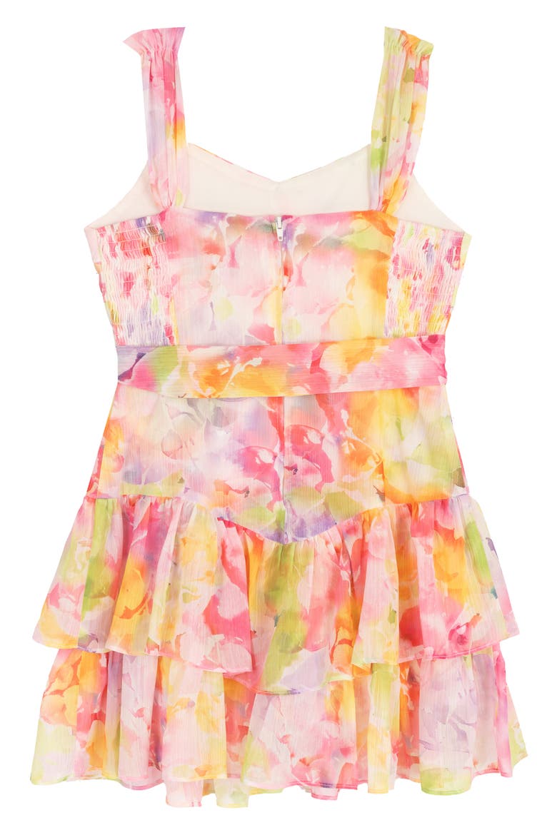 Kids' Chiffon Party Dress, Alternate, color, PINK MULTI