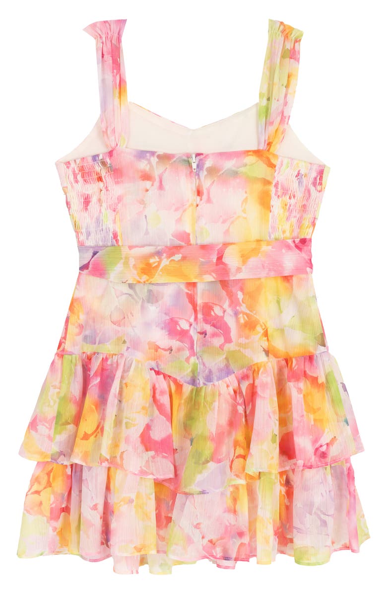 Rare Editions Kids' Chiffon Party Dress, Alternate, color, Pink Multi