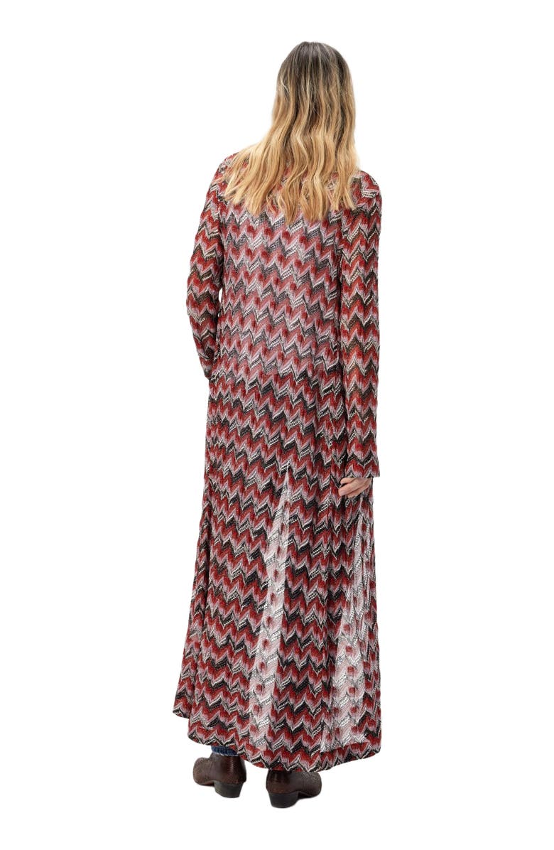 Missoni Long Cardigan In Embroidered Lace, Alternate, color, Black & Red