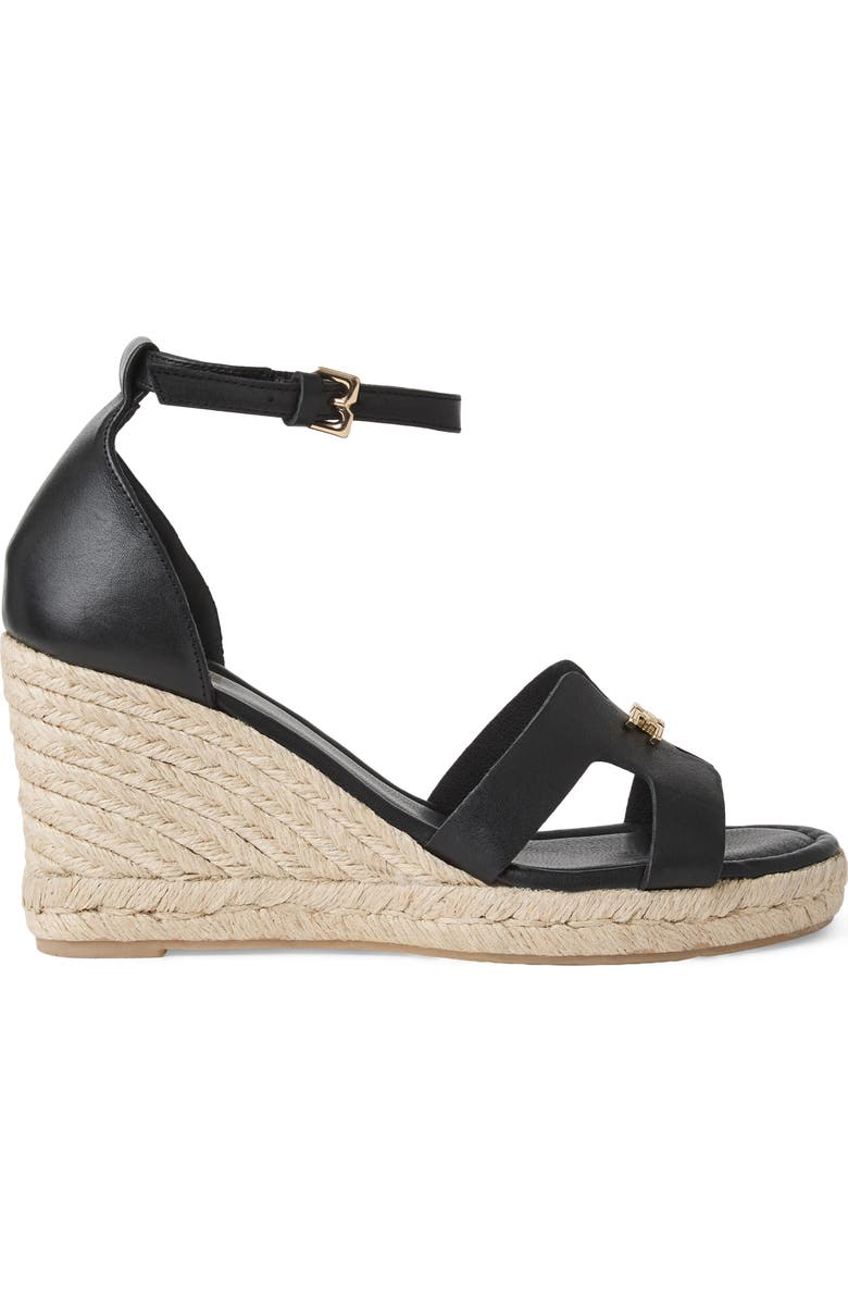 Bruno Magli Dina Ankle Strap Wedge Sandal, Alternate, color, Black Nappa