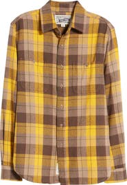 Schott NYC Two-Pocket Long Sleeve Flannel Button-Up Shirt