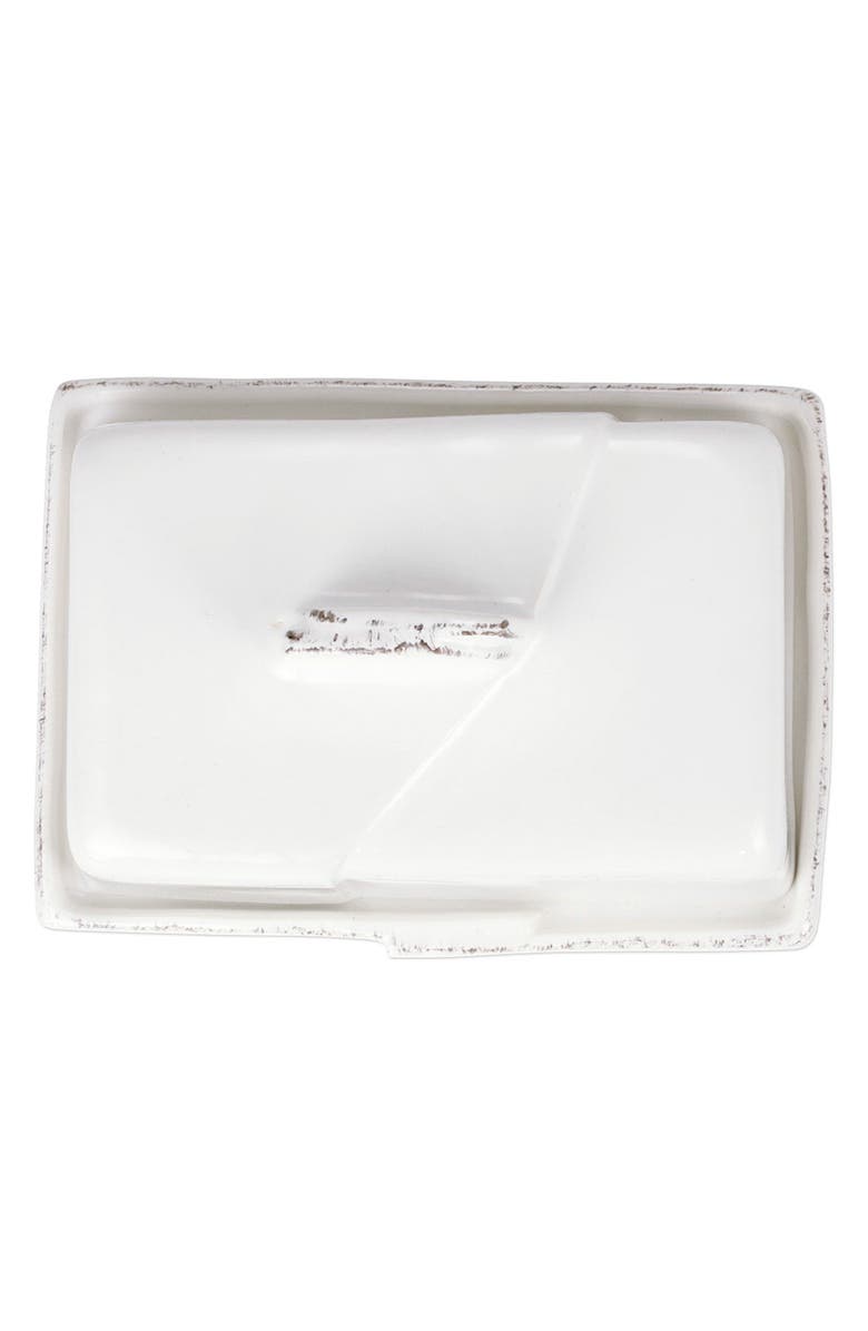 VIETRI Lastra Butter Dish, Alternate, color, White