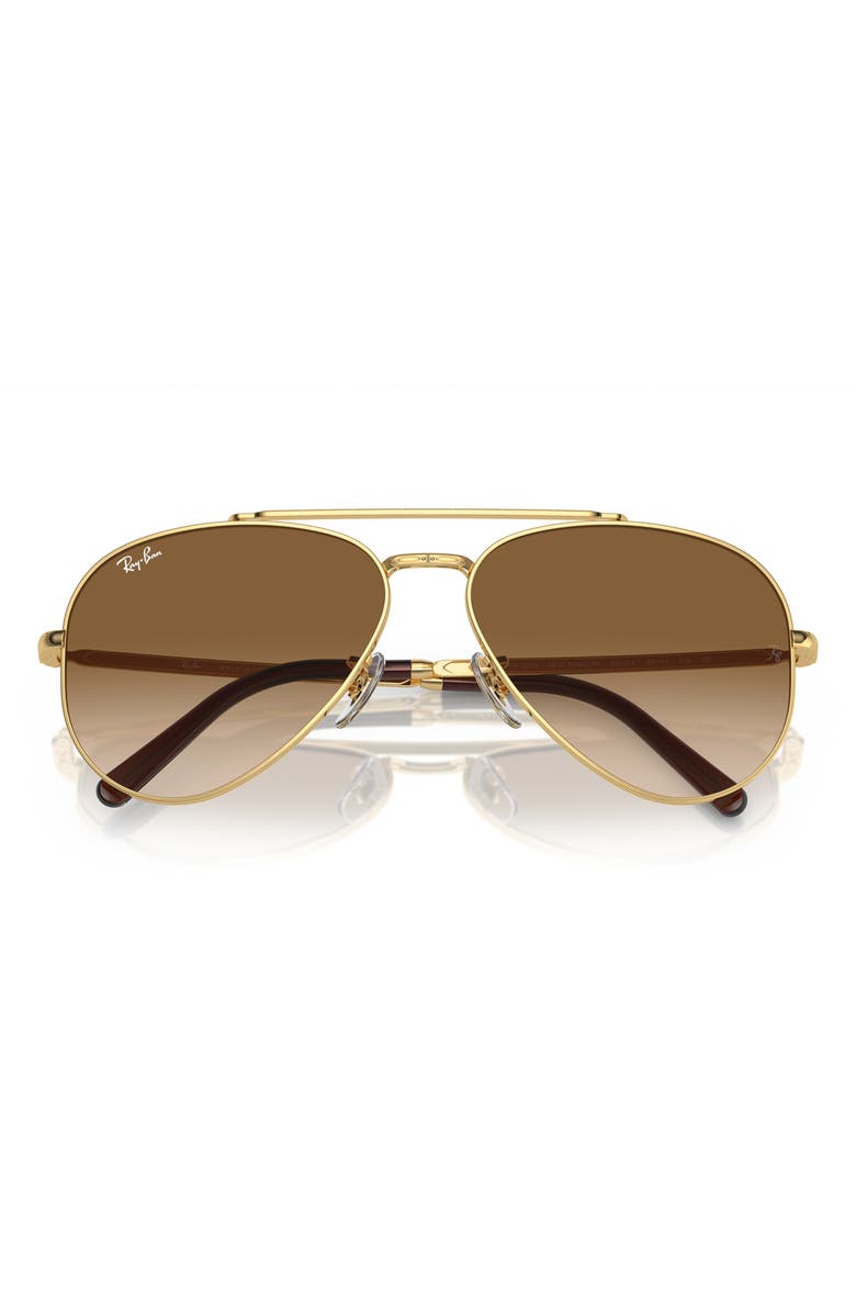 Ray-Ban New Aviator 58mm Gradient Sunglasses, Alternate, color, Gold Flash