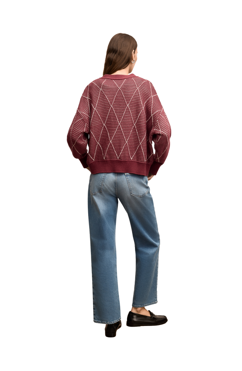 M.M.LaFleur Aiko Breeze Tank - Argyle Knit, Alternate, color, Red Umber