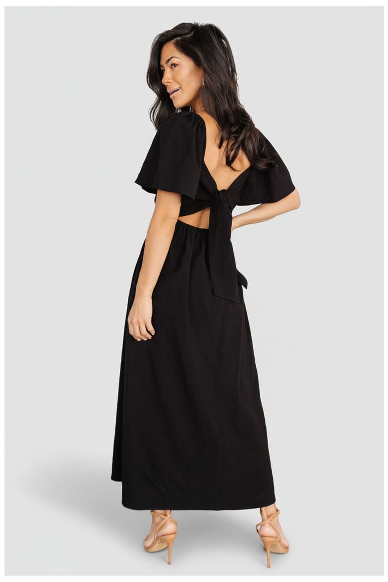 Indie Back Tie Dress, Alternate, color, Black