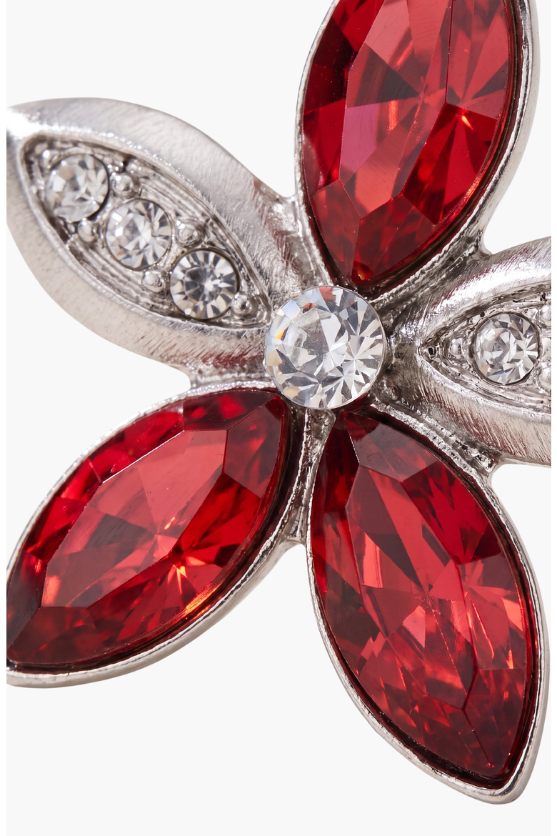 Elegant Crystal Flower Stud Earrings, Alternate, color, Red