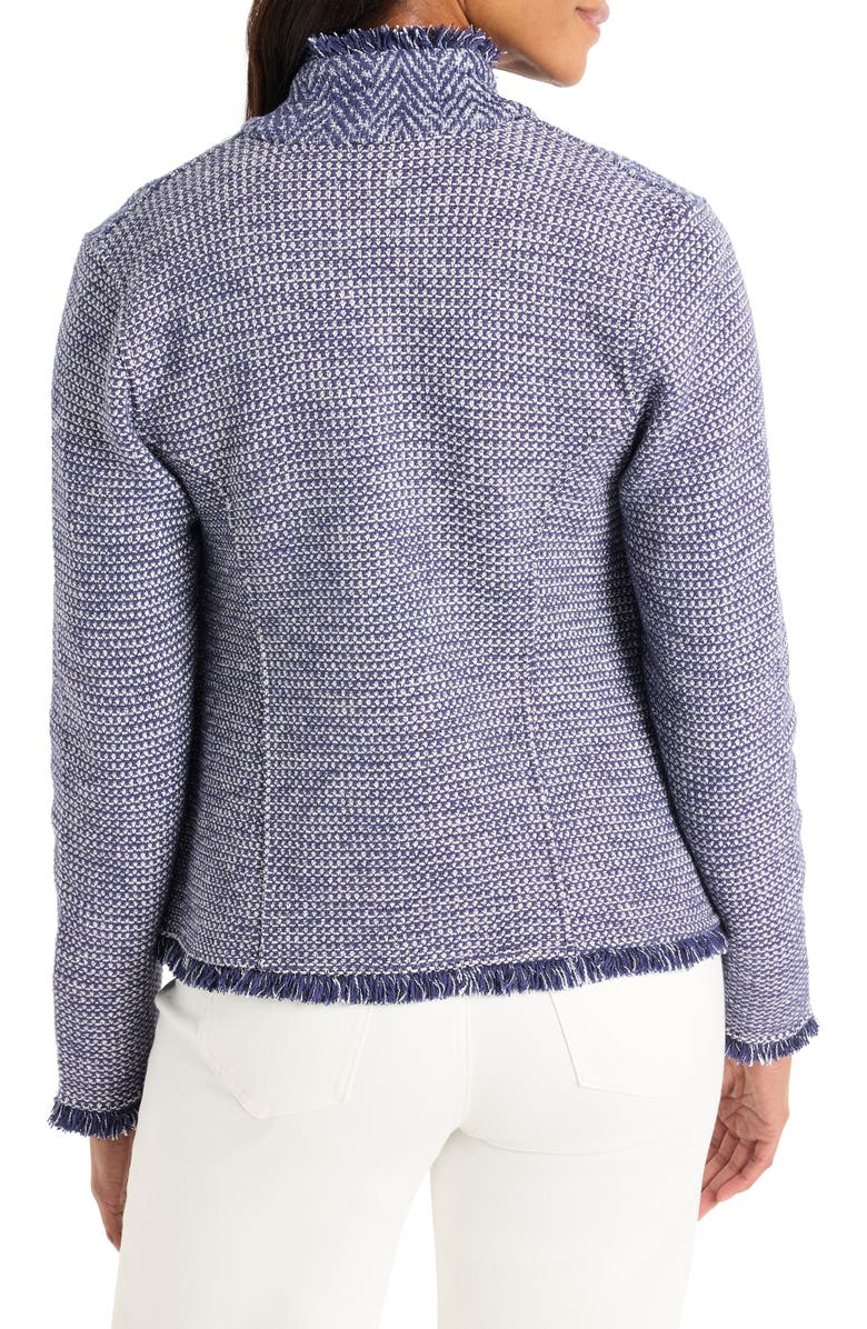 NIC+ZOE Fringe Mix Knit Jacket, Alternate, color, Indigo Mix