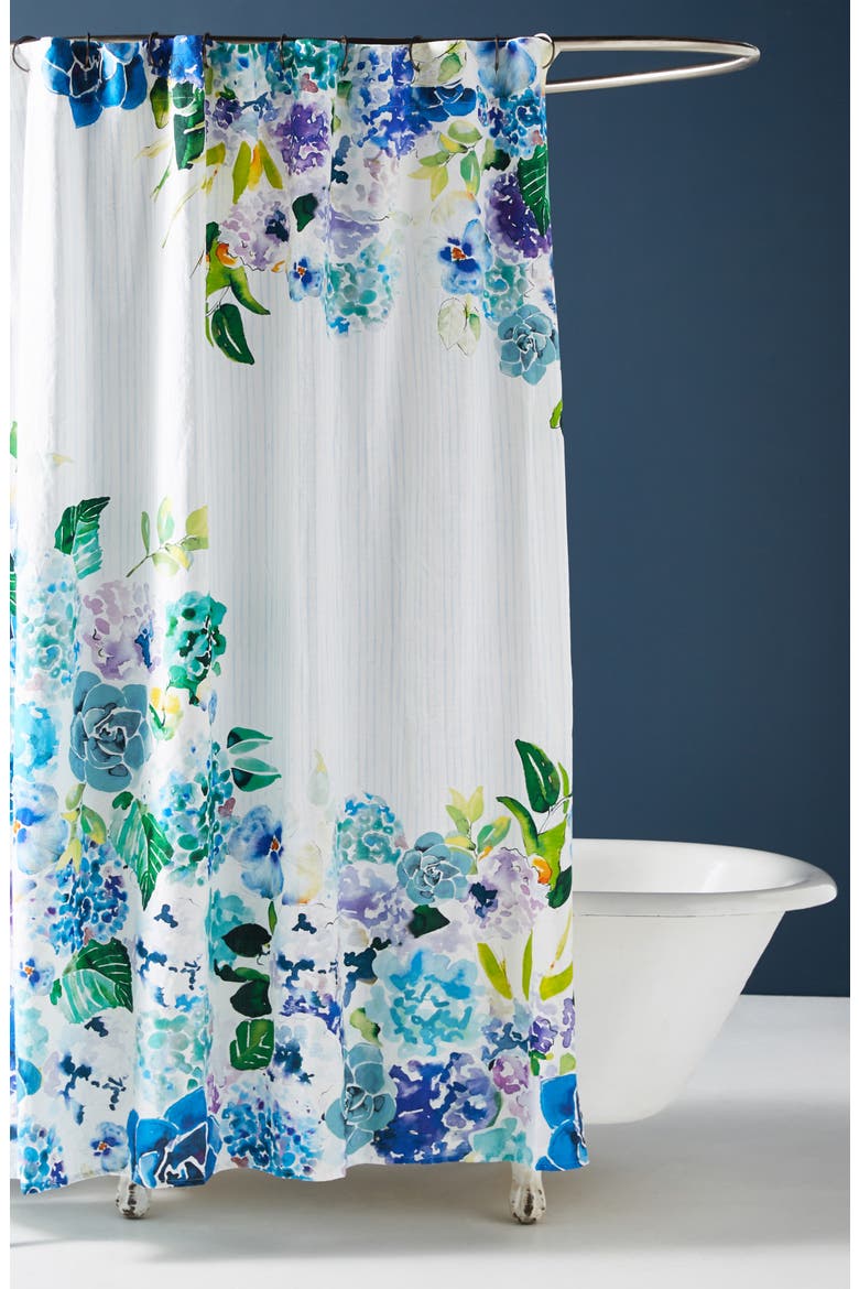Anthropologie Sarah Hackinson Shower Curtain, Main, color, BLUE
