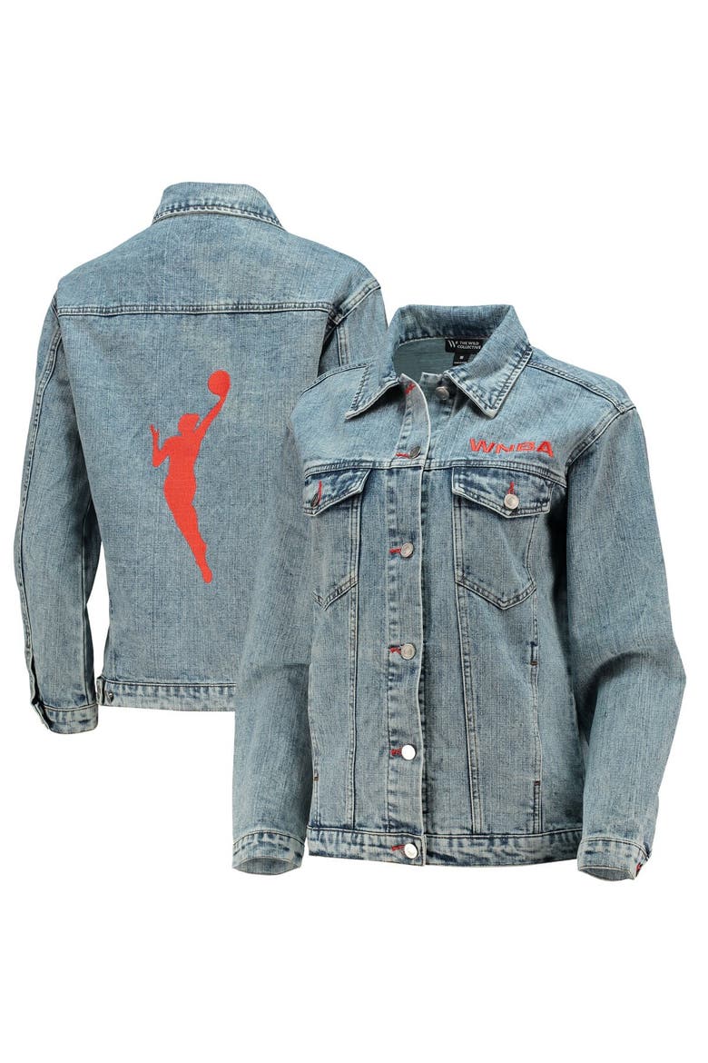 Men's The Wild Collective WNBA Logowoman Full-Button Denim Jacket, Alternate, color, Denim