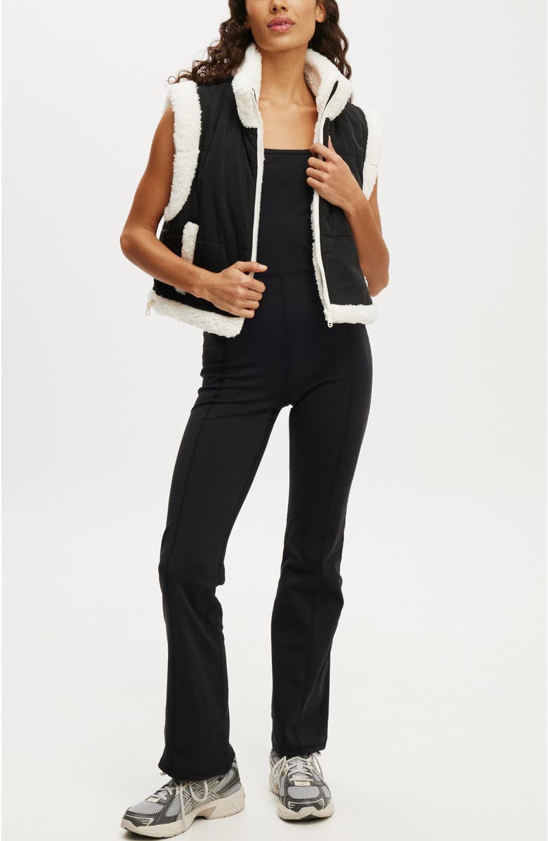 COTTON ON BODY Women's Active Mother Puffer Soft Fleece Reversible Vest, Alternate, color, 