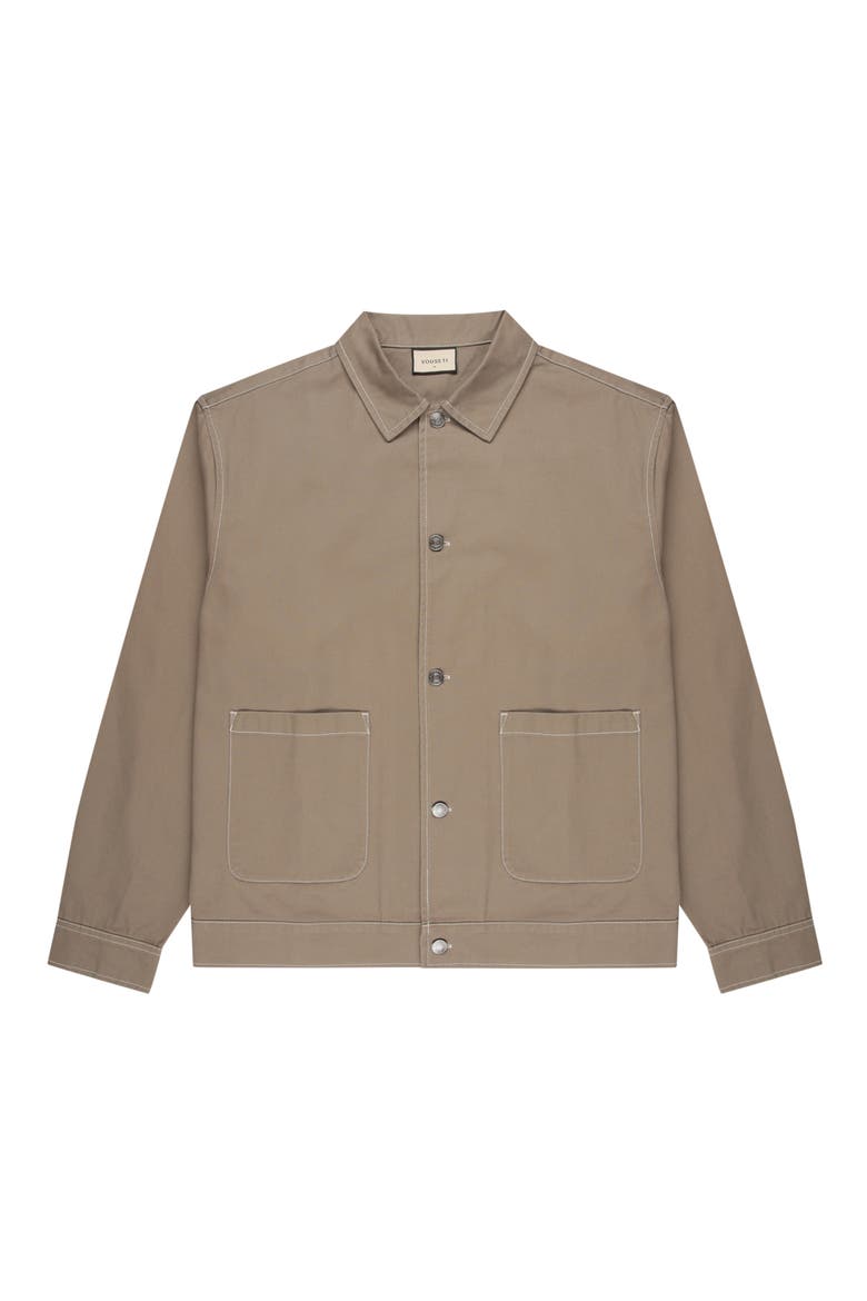 Off Duty Water Resistant Cotton Twill Chore Jacket, Alternate, color, COFFEE