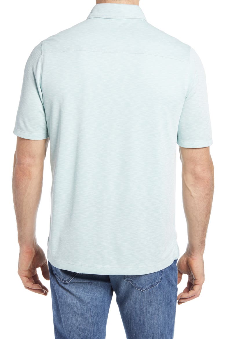 Short Sleeve Slub Knit Polo, Alternate, color, MINT