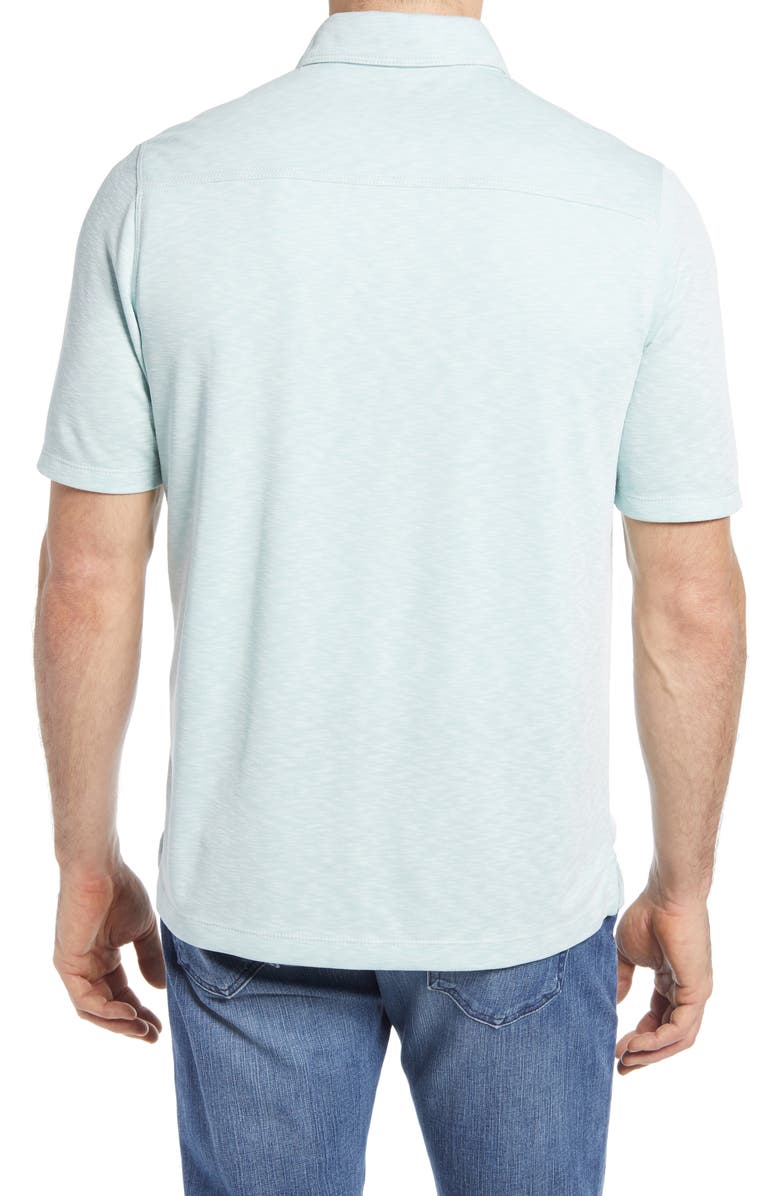 Johnston & Murphy Short Sleeve Slub Knit Polo, Alternate, color, Mint