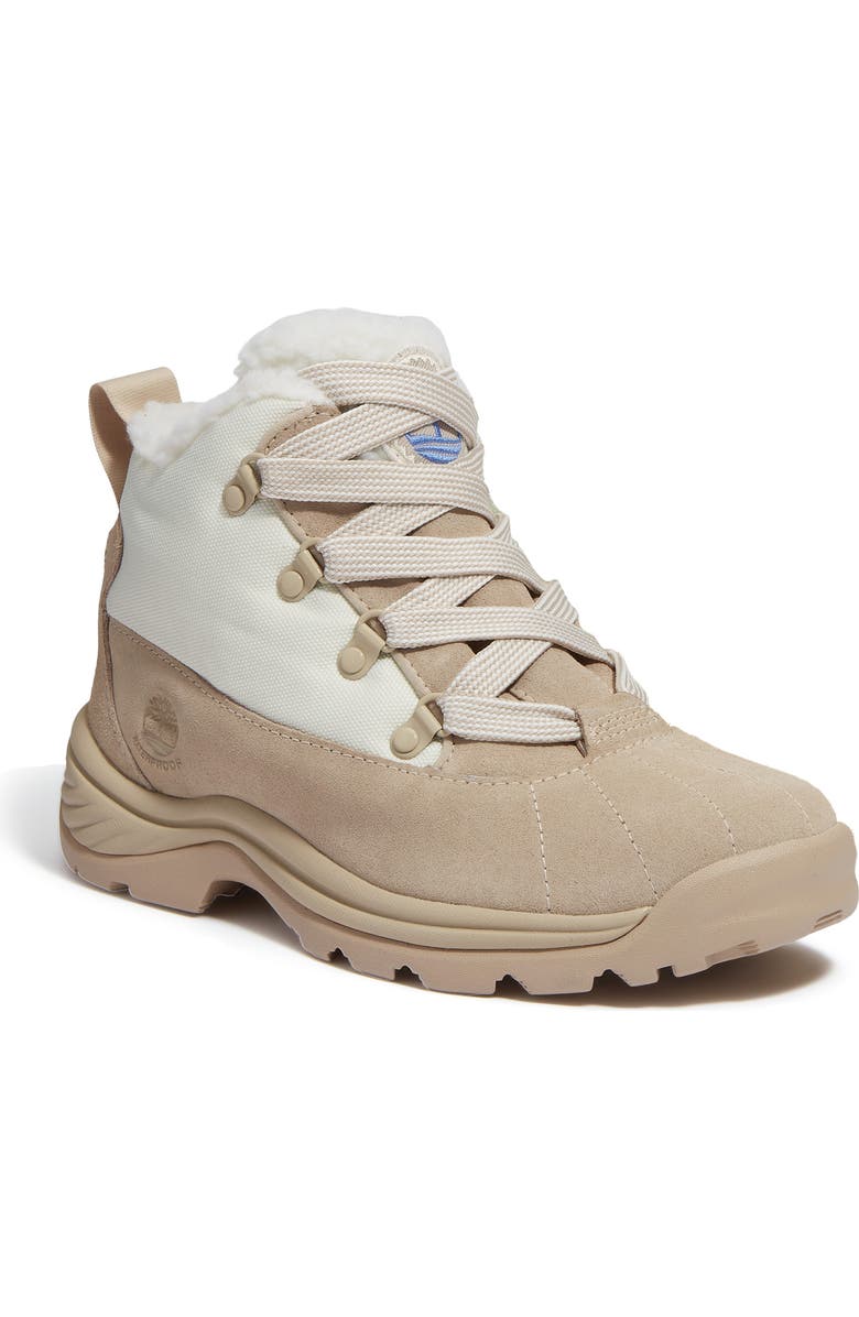 Timberland White Ledge Waterproof Mid Hiking Boot, Main, color, Light Beige Suede