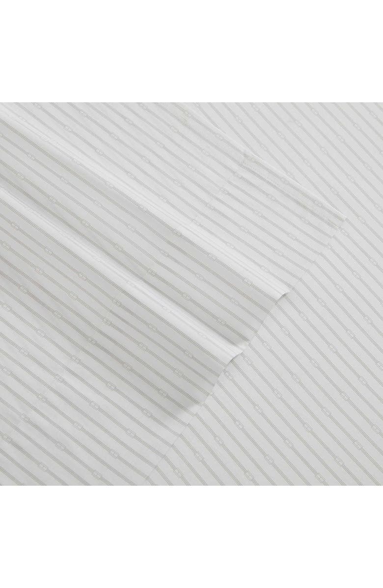 Tommy Hilfiger Monogram Stripe Cotton Percale Sheet Set, Alternate, color, Rocky Grey