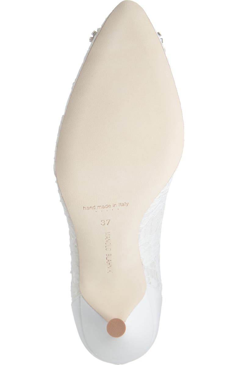Manolo Blahnik Hangisi Lace Pointed Toe Pump, Alternate, color,