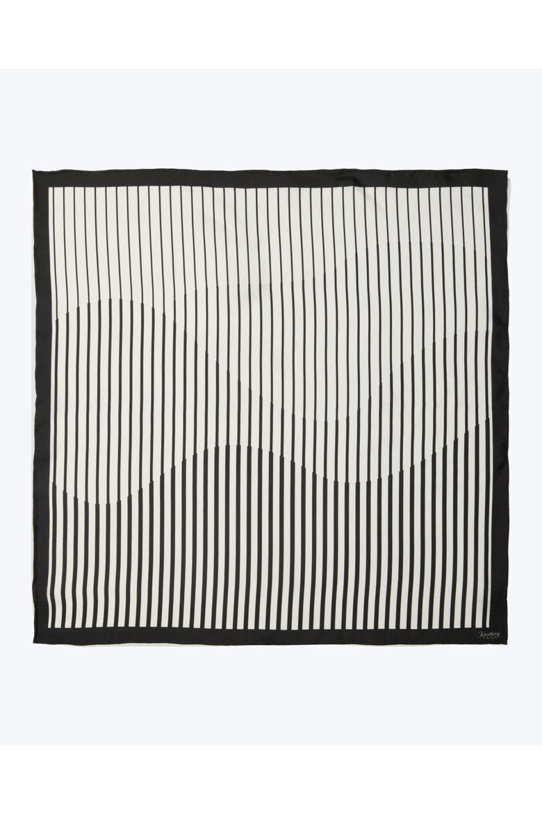 Pinstripe Silk Bandana, Main, color, Black & White