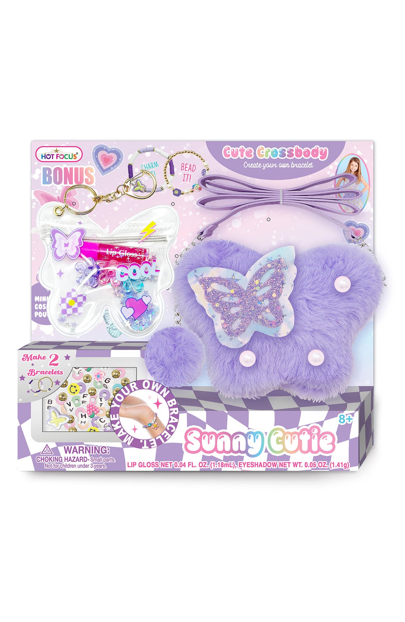 HOT FOCUS Sunny Cutie Butterfly Crossbody Set, Main, color, 