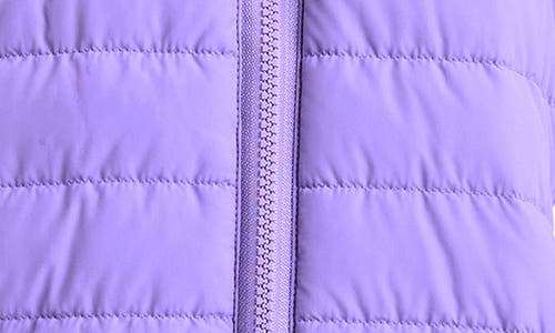 Primary Kids Reversible Fleece Puffer Jacket In Purple