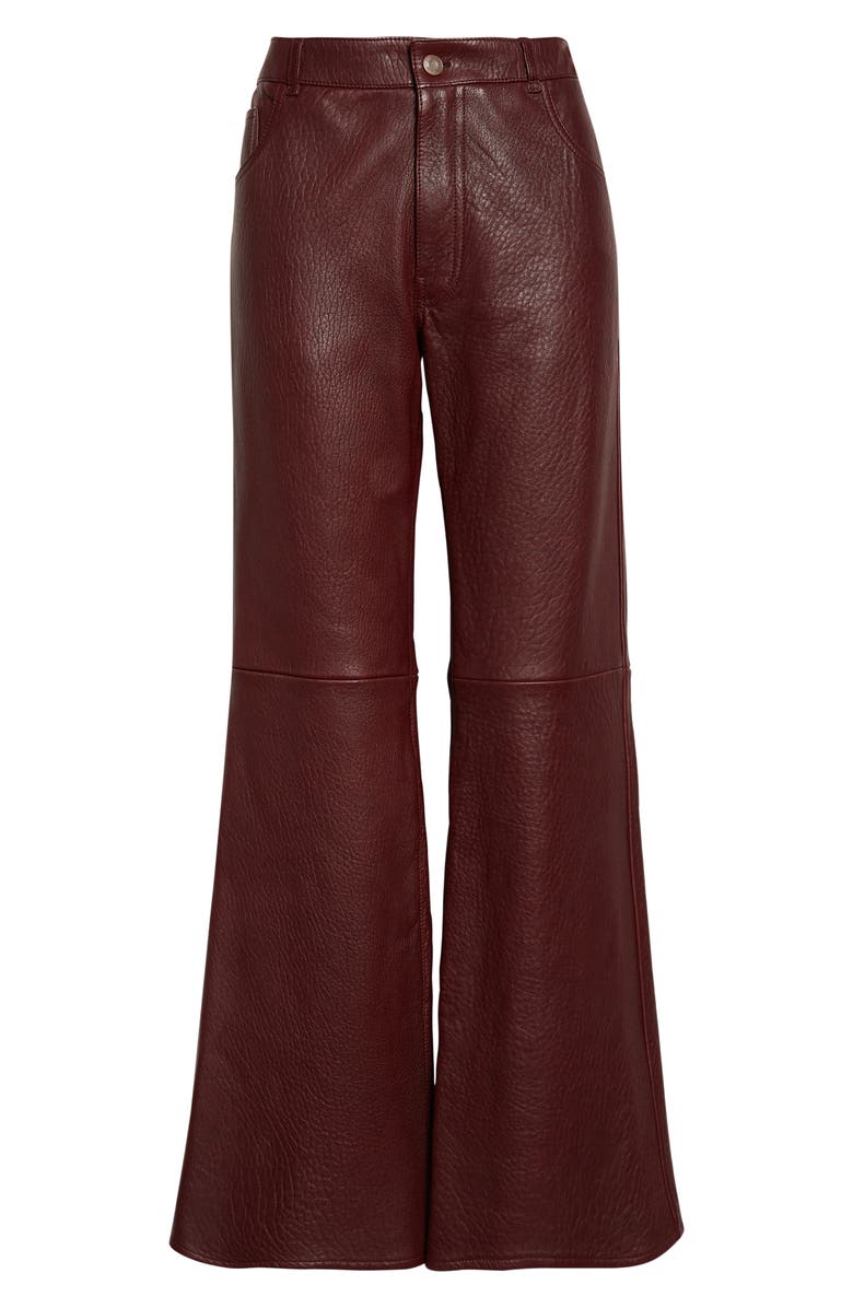 Chloé Lambskin Leather Flare Leg Trousers, Alternate, color, 55Y Full Violine