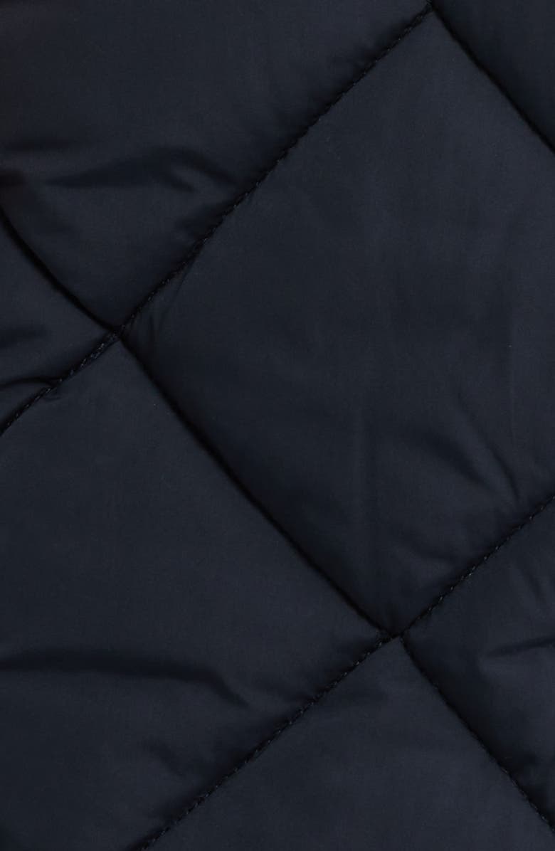 Bernardo Hooded Quilted Longline Jacket, Alternate, color, Navy