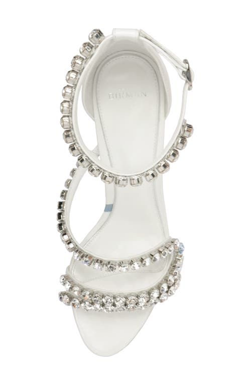 Alexandre Birman Something Blue Crystal Ankle Strap Bridal Sandal In White
