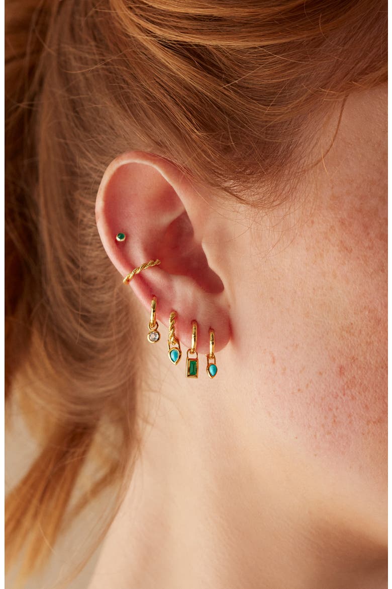 Teardrop Stud Earrings, Alternate, color, GP