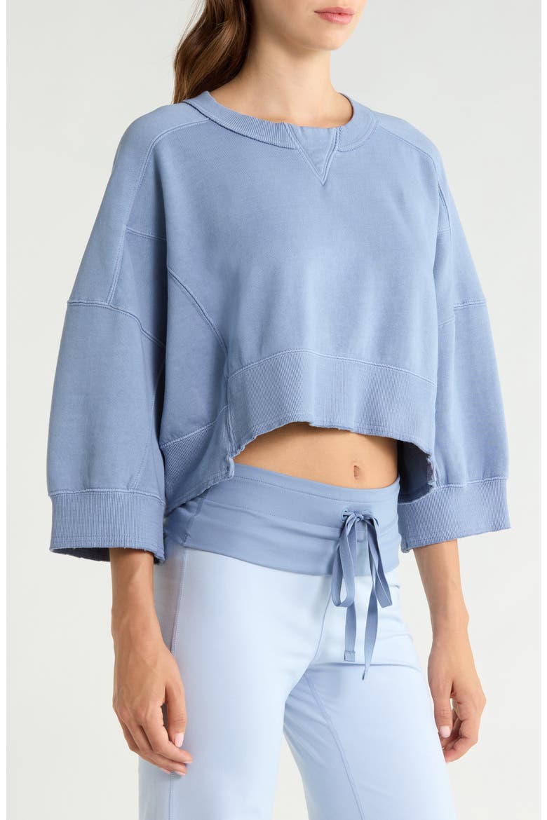 Intercept Pull Crop Raglan Sweatshirt, Alternate, color, BLUE ASH