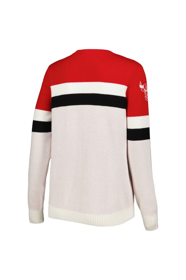 Women's Lusso Red/Cream Chicago Bulls Dominique Pullover Sweater, Alternate, color, Red