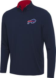 ANTIGUA Men's Antigua Navy/Red Buffalo Bills Content Quarter-Zip Pullover Top