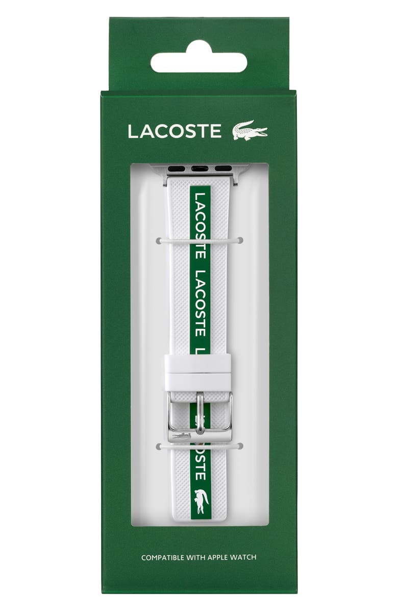 Lacoste Striping Silicone 20mm Apple Watch<sup>®</sup> Watchband, Alternate, color,